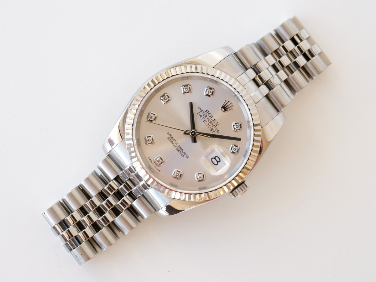 Годинник Rolex Datejust 36 Jubilee Steel Silver Diamond Dial[8]