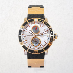 Швейцарские часы Ulysse Nardin Maxi Marine Diver 45mm Titanium 18KRose Gold Silver Dial