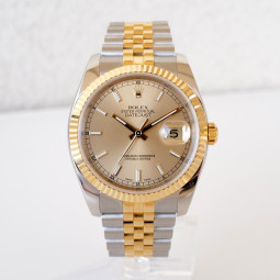 Швейцарський годинник Rolex Datejust 36mm Jubilee Steel 18K Yellow Gold Champagne Dial