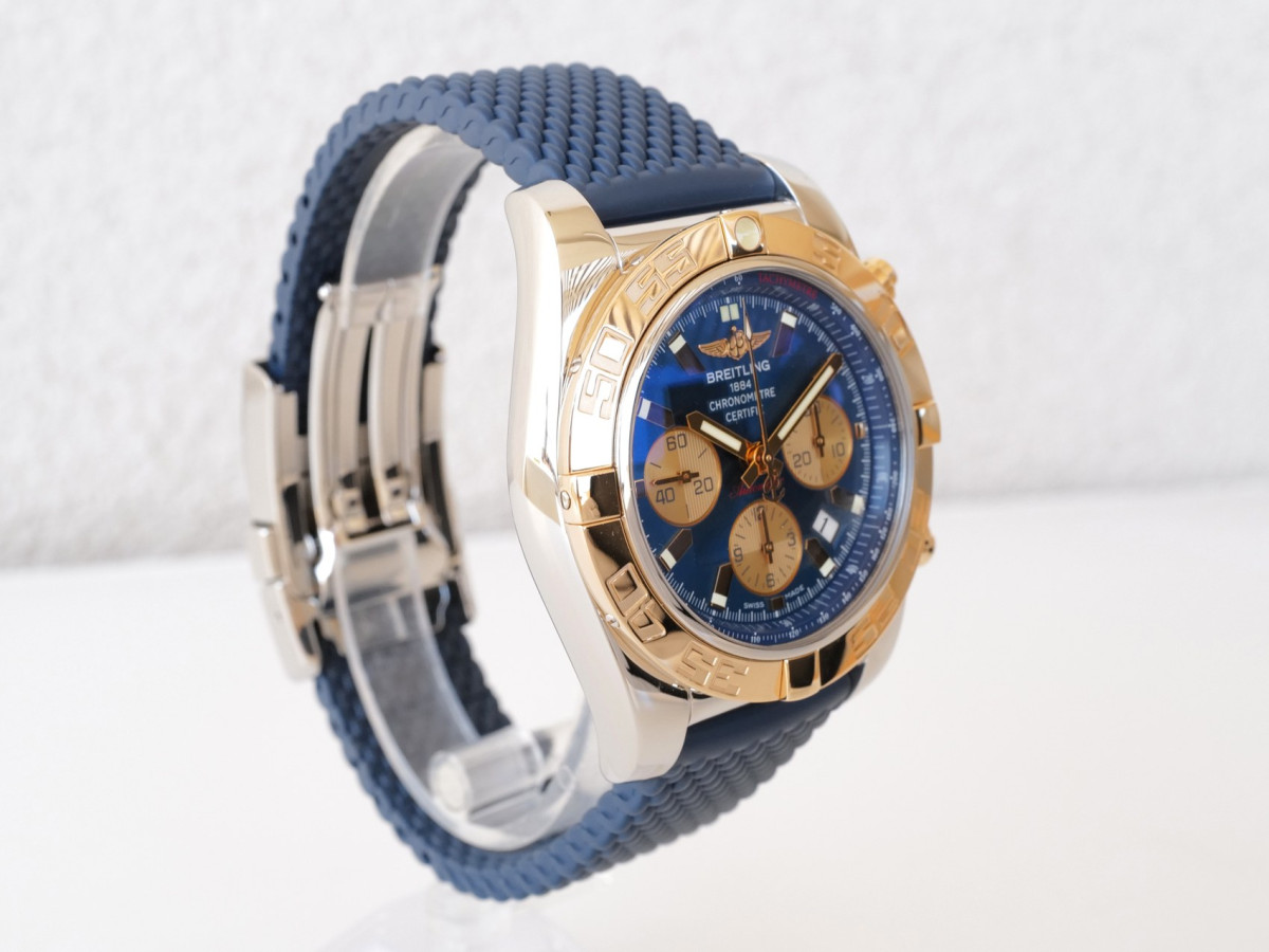 Годинник Breitling Chronomat Steel Gold Blue Dial Rubber Strap 44mm[6]