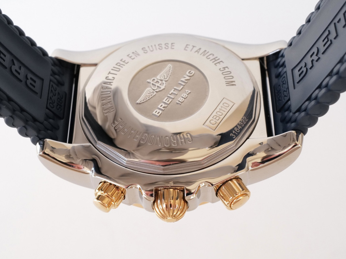 Годинник Breitling Chronomat Steel Gold Blue Dial Rubber Strap 44mm[3]