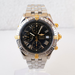 Швейцарские часы Breitling Crosswind Chronograph Black Roman Dial Steel & Gold 43mm
