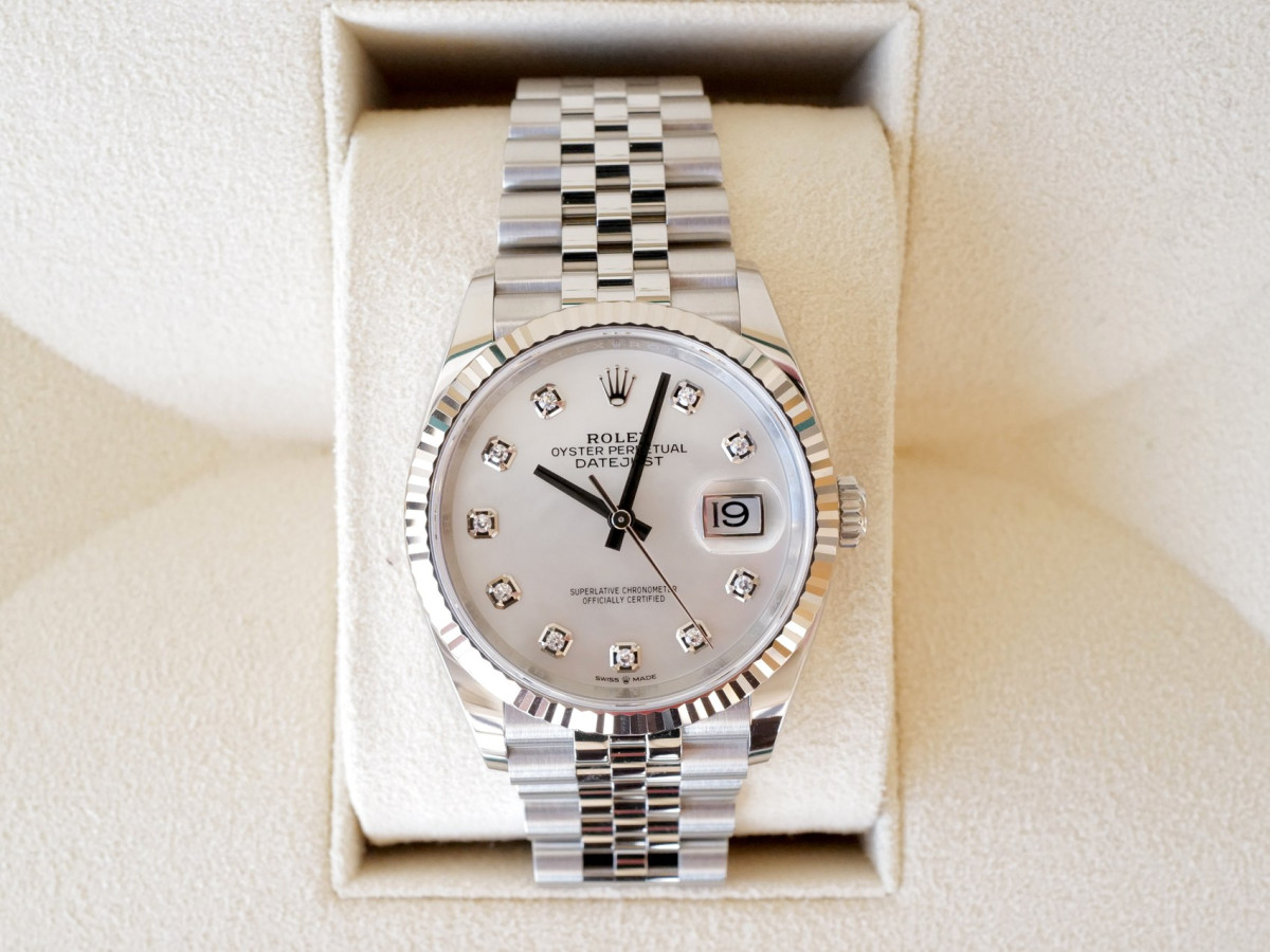 Купить часы Rolex Datejust 36 Jubilee Steel MOP Diamond Dial NEW (05/2026)