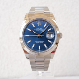 Швейцарские часы Rolex Datejust 41 Blue Dial Domed Bezel Oyster Bracelet (2023)