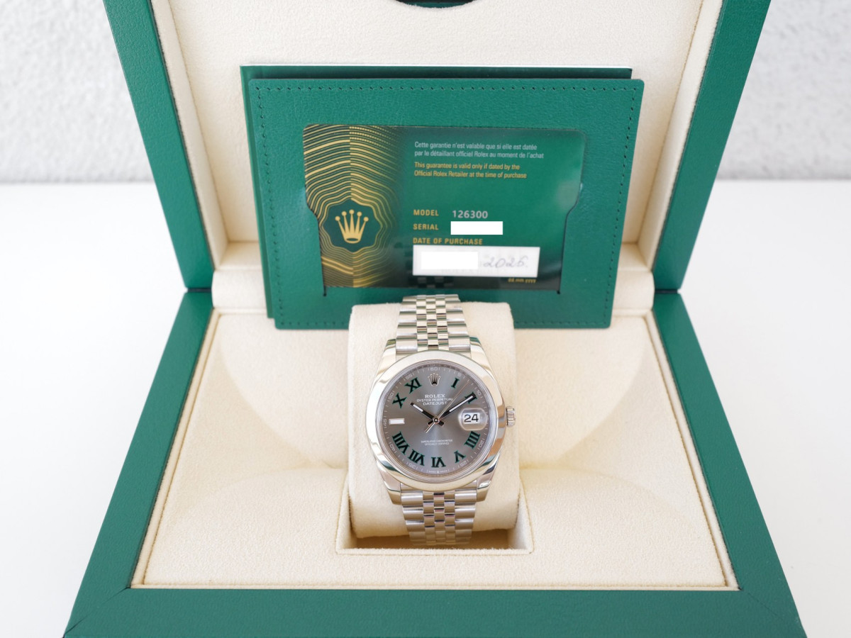 Часы Rolex Datejust 41 Wimbledon Dial Domed Bezel Jubilee Bracelet (2025)[9]
