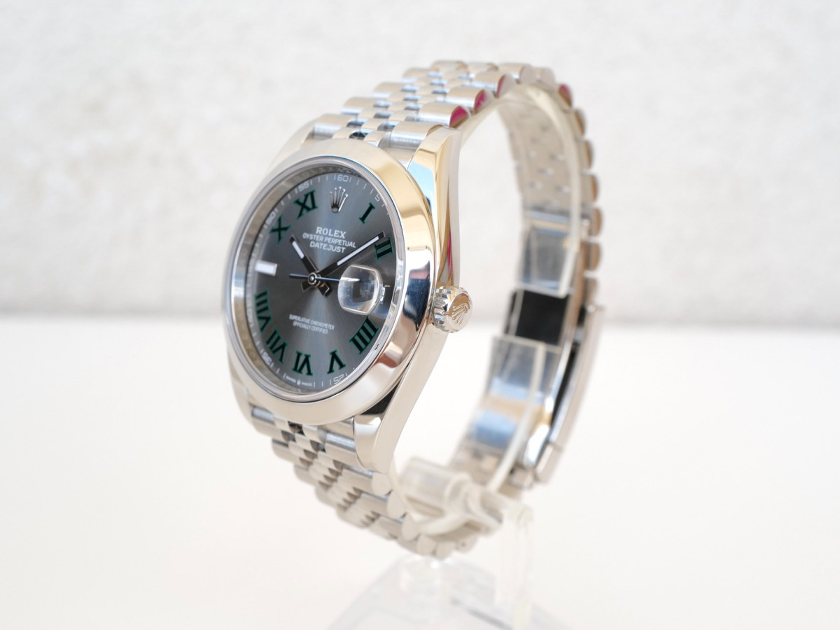 Часы Rolex Datejust 41 Wimbledon Dial Domed Bezel Jubilee Bracelet (2025)[7]