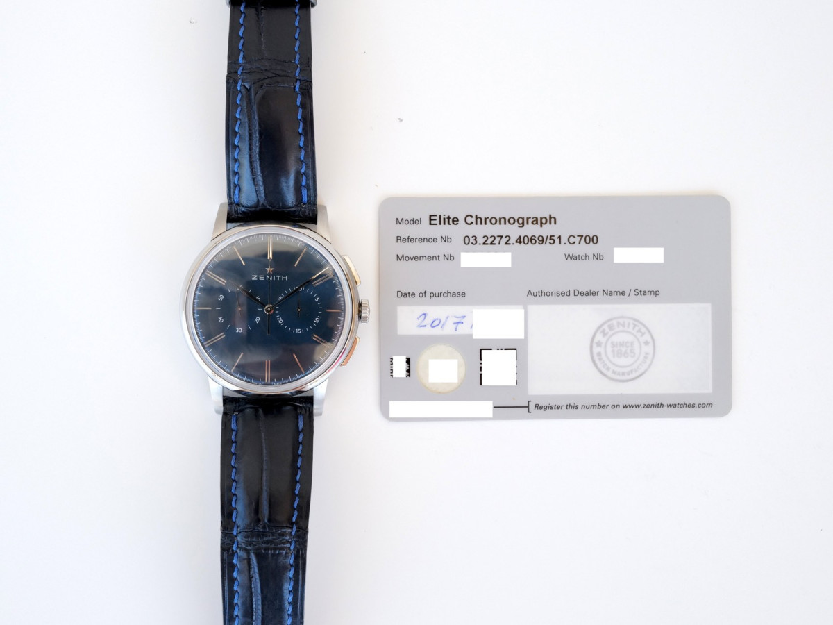 Годинник Zenith Elite Chronograph Classic Blue Dial 42 mm[9]