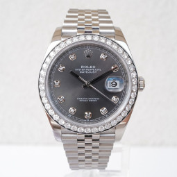 Швейцарський годинник Rolex Datejust 41 mm Rhodium Diamond Dial Diamond Bezel Jubilee Bracelet