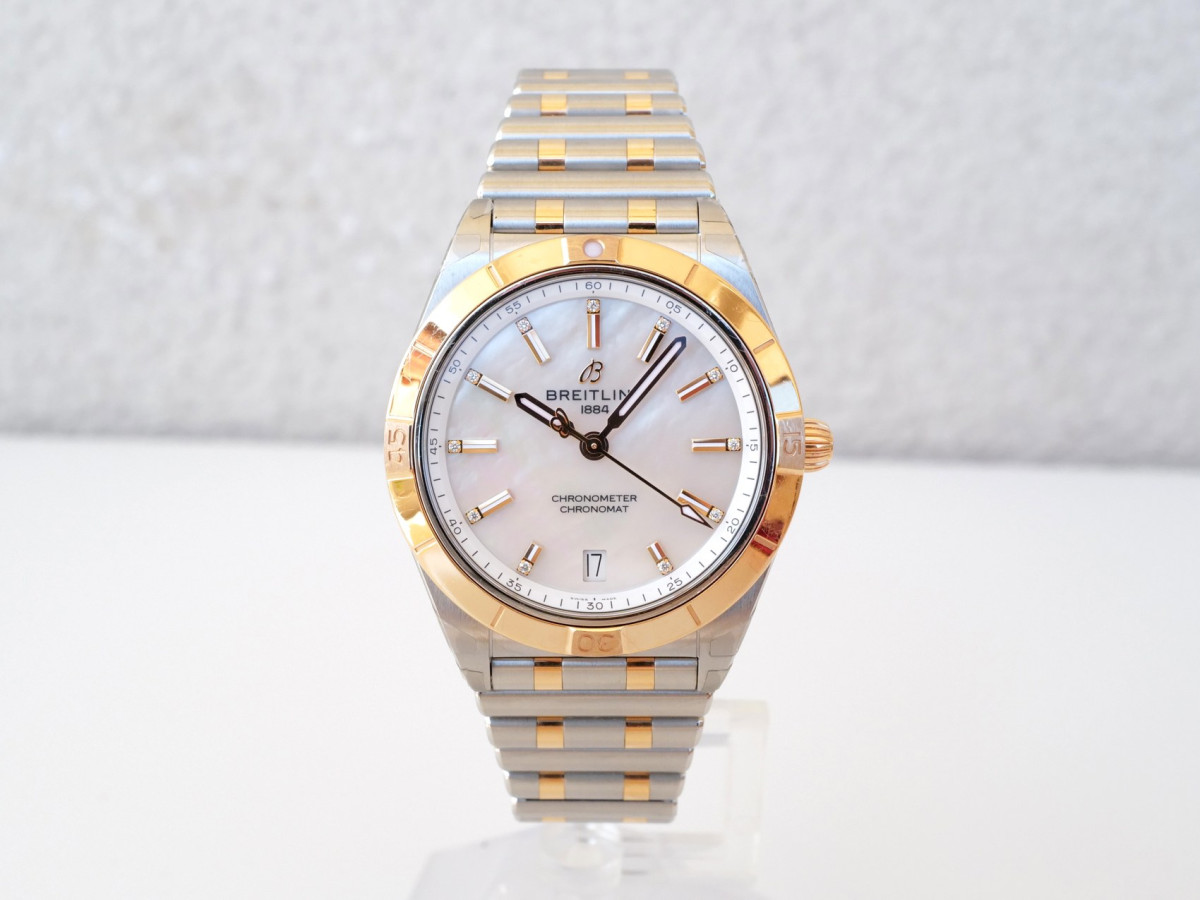 Buy Breitling Chronomat 36 Steel 18K Rose Gold MOP Diamond Dial NEW watch