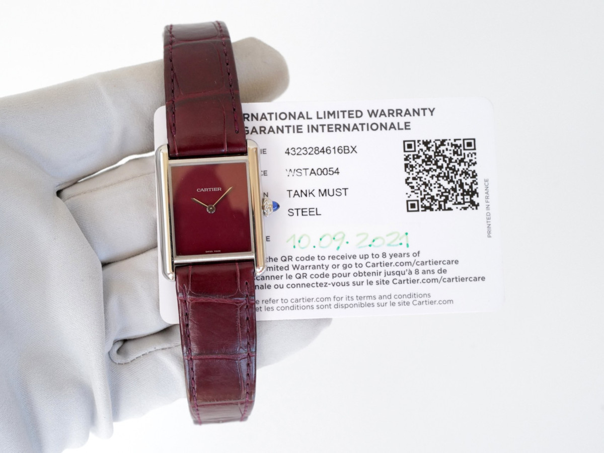 Часы Cartier Tank Must De Cartier Burgundy Dial[9]
