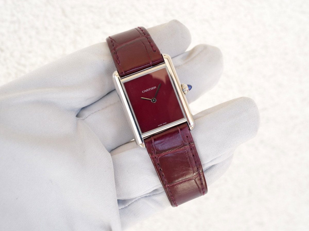Часы Cartier Tank Must De Cartier Burgundy Dial[8]