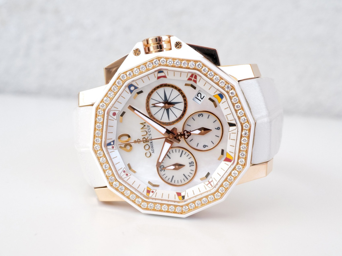 Годинник Corum Admiral's Cup Challenger Diamonds MOP Dial Limited Edition 18K Rose Gold 40