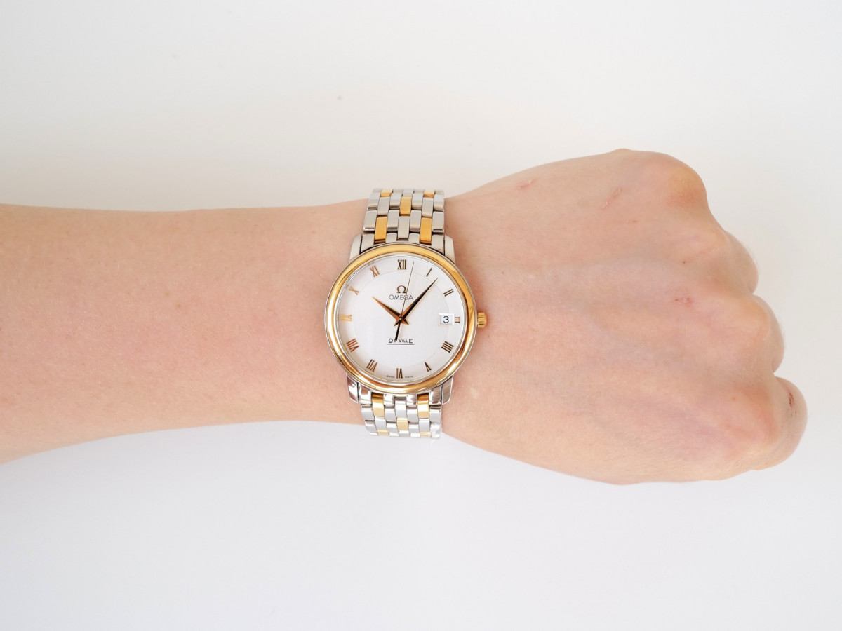 Годинник Omega De Ville Prestige 18K Yellow Gold Steel Quartz 34[4]