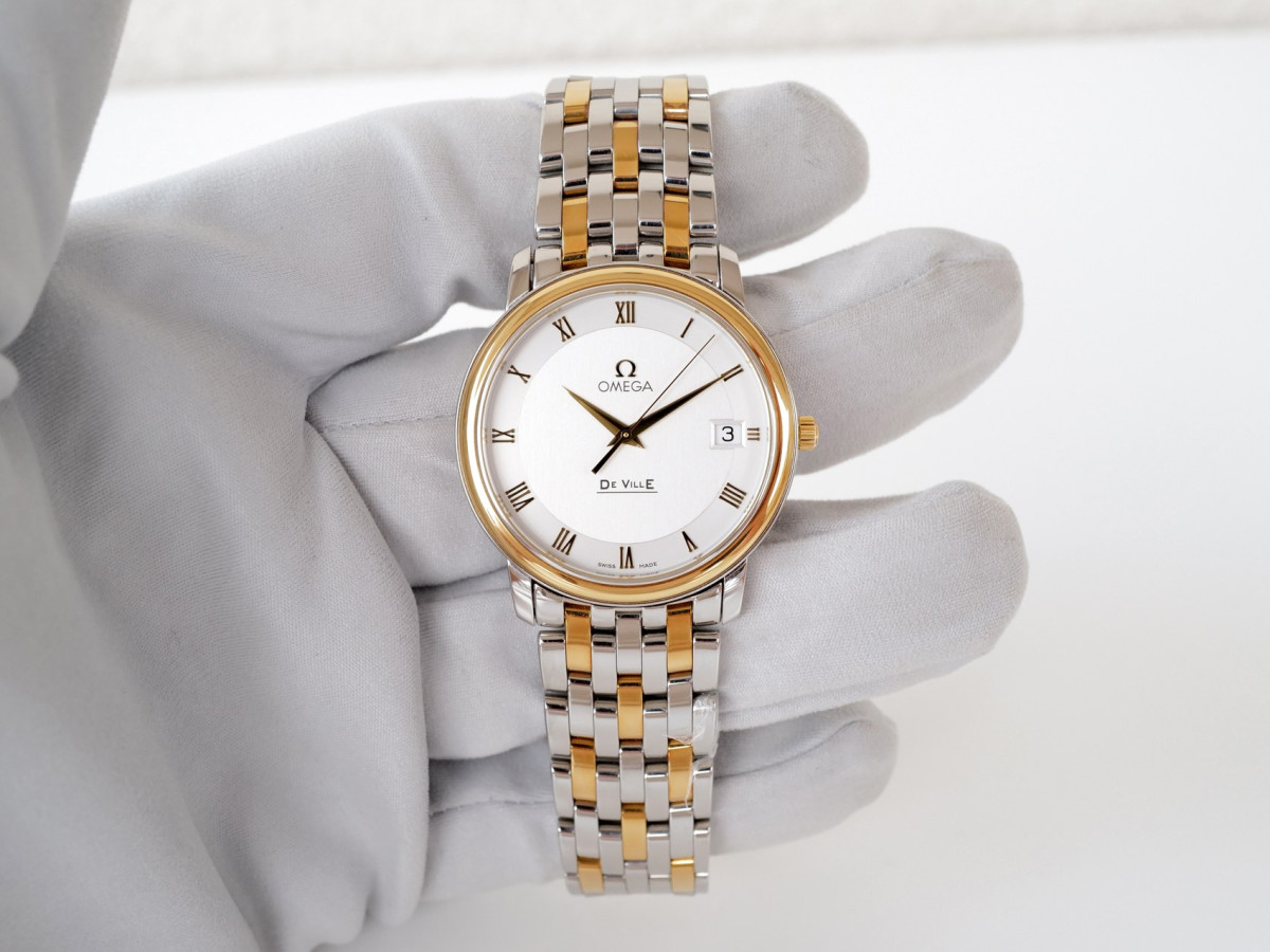 Годинник Omega De Ville Prestige 18K Yellow Gold Steel Quartz 34[8]