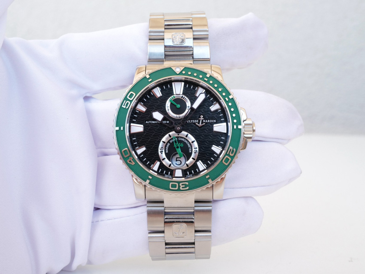 Годинник Ulysse Nardin Maxi Marine Diver Limited Edition оа 100 Green Bezel [8]