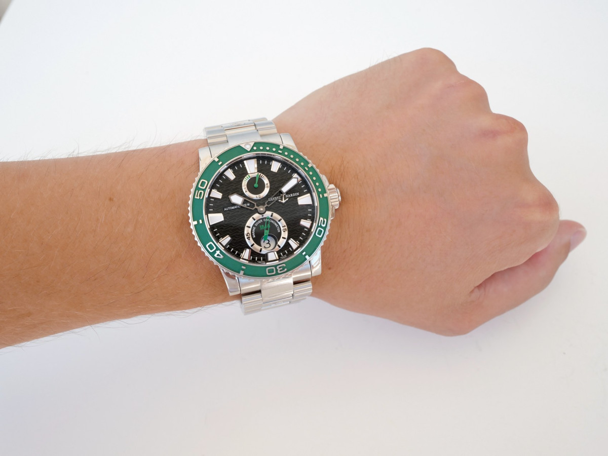 Годинник Ulysse Nardin Maxi Marine Diver Limited Edition оа 100 Green Bezel [4]
