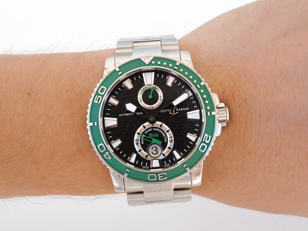 Годинник Ulysse Nardin Maxi Marine Diver Limited Edition оа 100 Green Bezel [5]
