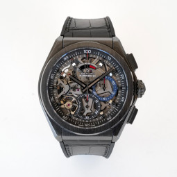 Швейцарський годинник Zenith Defy El Primero 21 Black Ceramic Chronograph Skeleton Dial 44