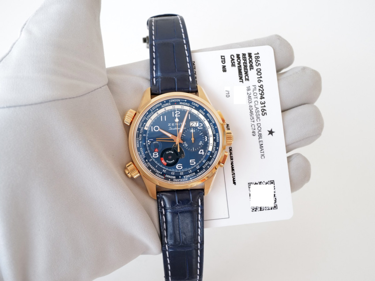 Годинник Zenith El Primero DoublematicPilot Doublematic Limited Edition of 10  Alarm Chronograph World Time 18K RG 45[9]