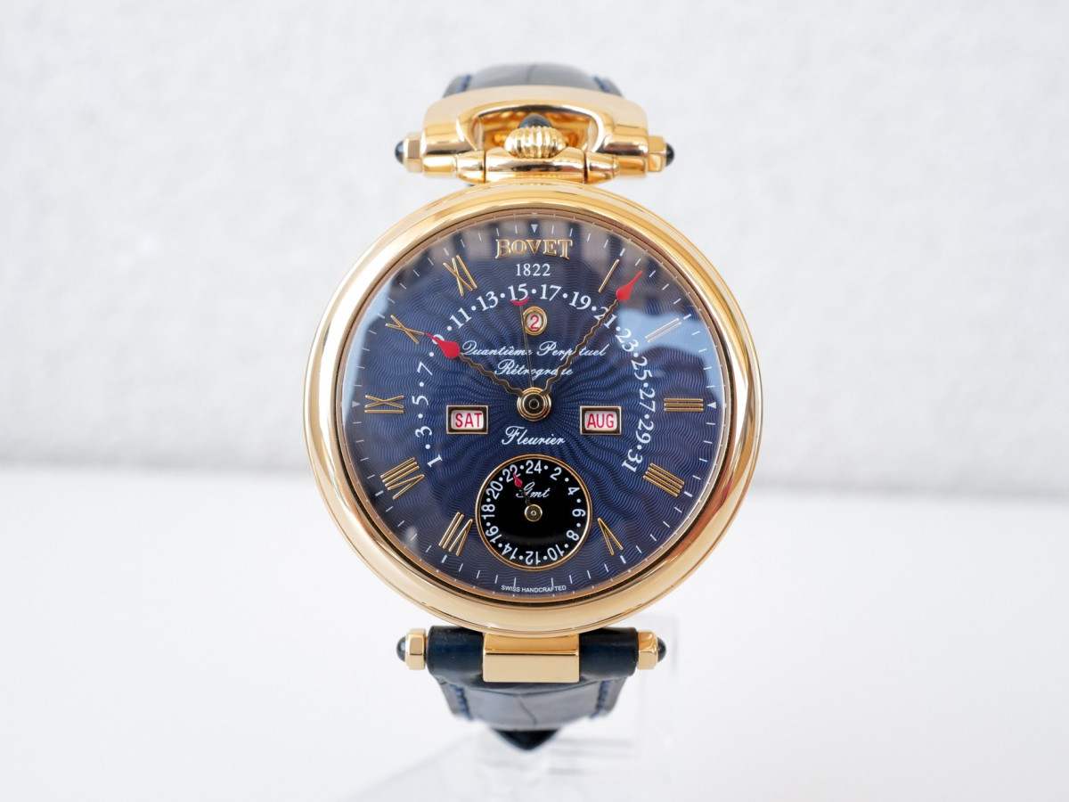 Buy Bovet Amadeo Fleurier Perpetual Calendar Retrograde GMT 18K Rose Gold Blue Dial 42mm watch