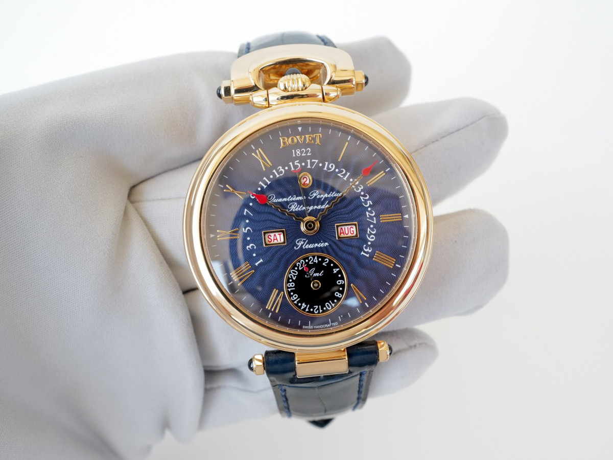 Bovet Amadeo Fleurier Perpetual Calendar Retrograde GMT 18K Rose Gold Blue Dial 42mm watch[8]