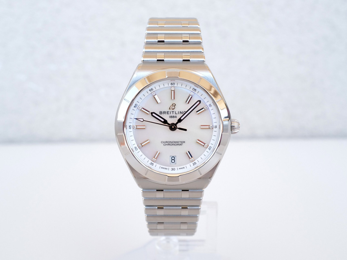 Buy Breitling Chronomat Mother Of Pearl Diamond Dial 36 NEW watch