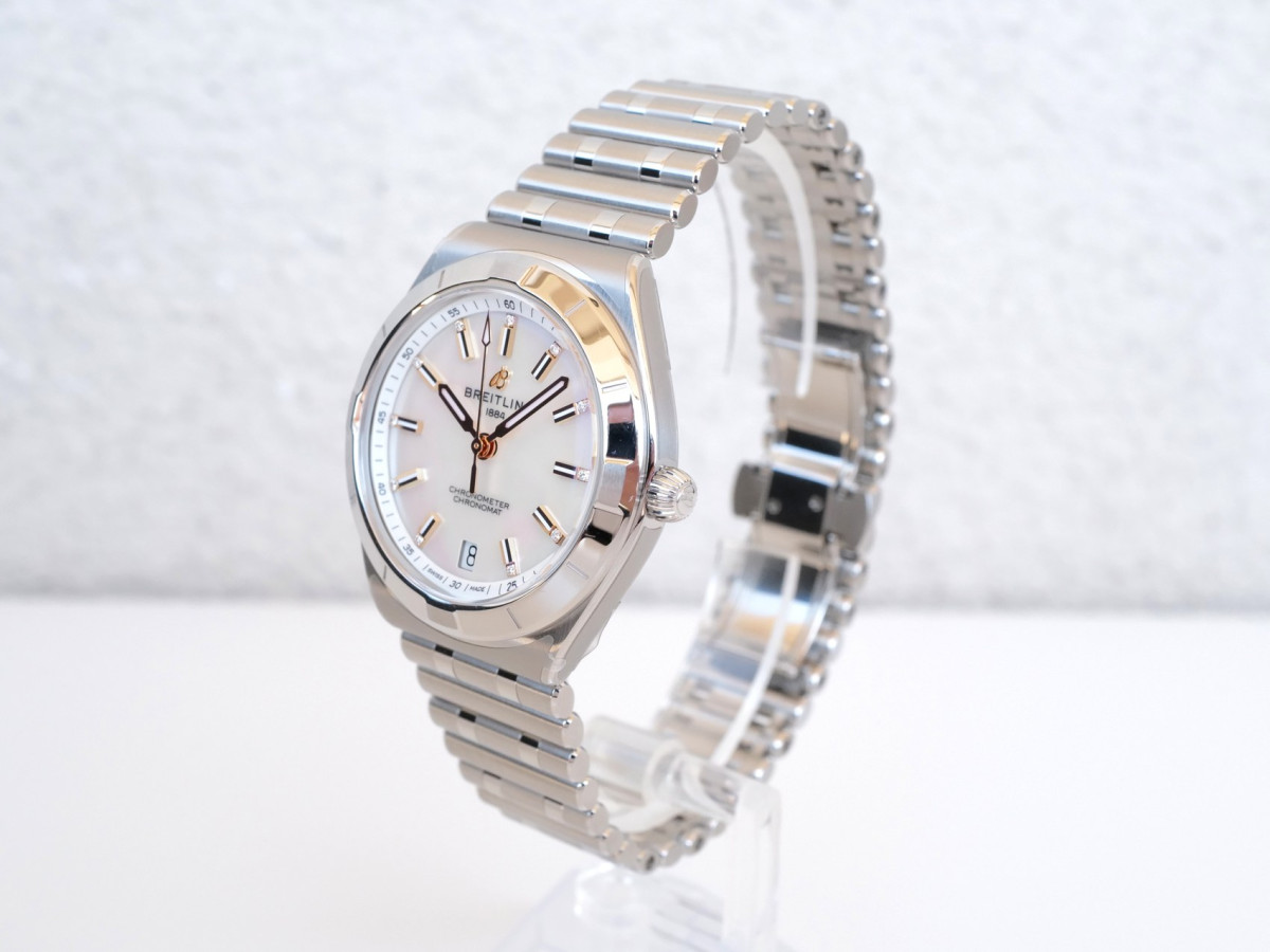 Breitling Chronomat Mother Of Pearl Diamond Dial 36 NEW watch[7]
