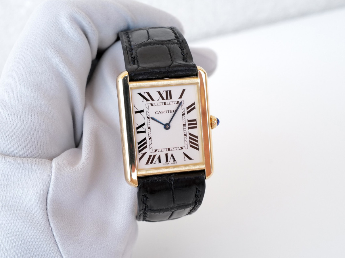 Часы Cartier Tank Solo 18K Yellow Gold Steel Quartz W1018855[8]