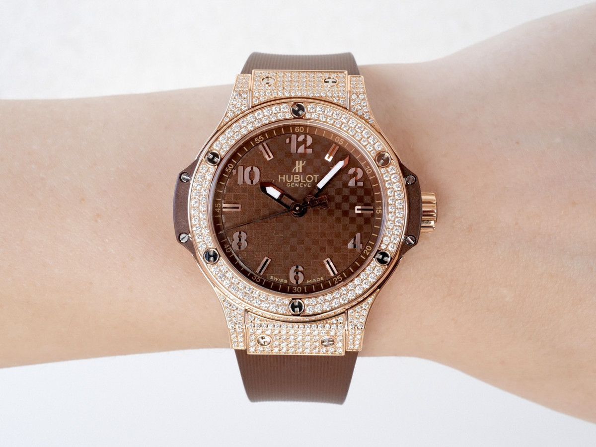Hublot Big Bang Cappuccino Diamonds Pave 18K Rose Gold 38 watch[5]