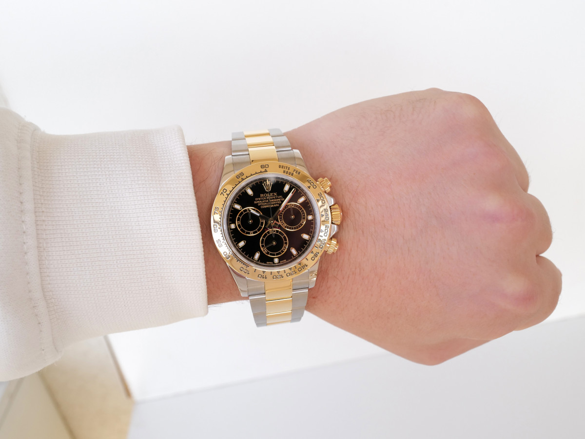 Rolex Cosmograph Daytona 18K Yellow Gold Steel Black Dial 40 (2022) watch[4]