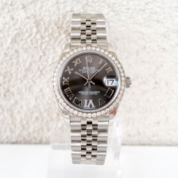 Швейцарський годинник Rolex Datejust 31 Jubilee Grey Roman Diamond Dial Bezel (2024)