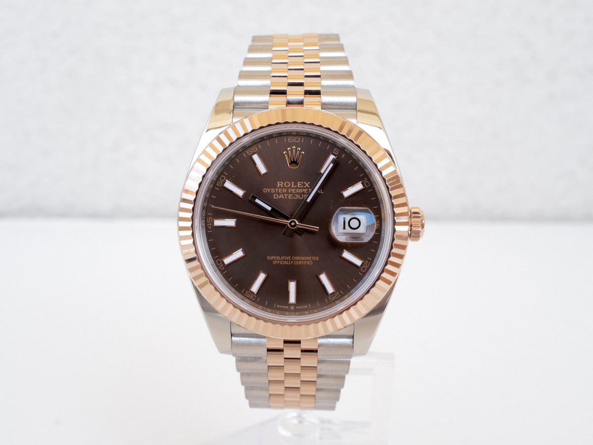 Купить часы Rolex Datejust 41mm Jubilee Steel 18K Rose Gold Chocolate Brown Dial (2024)
