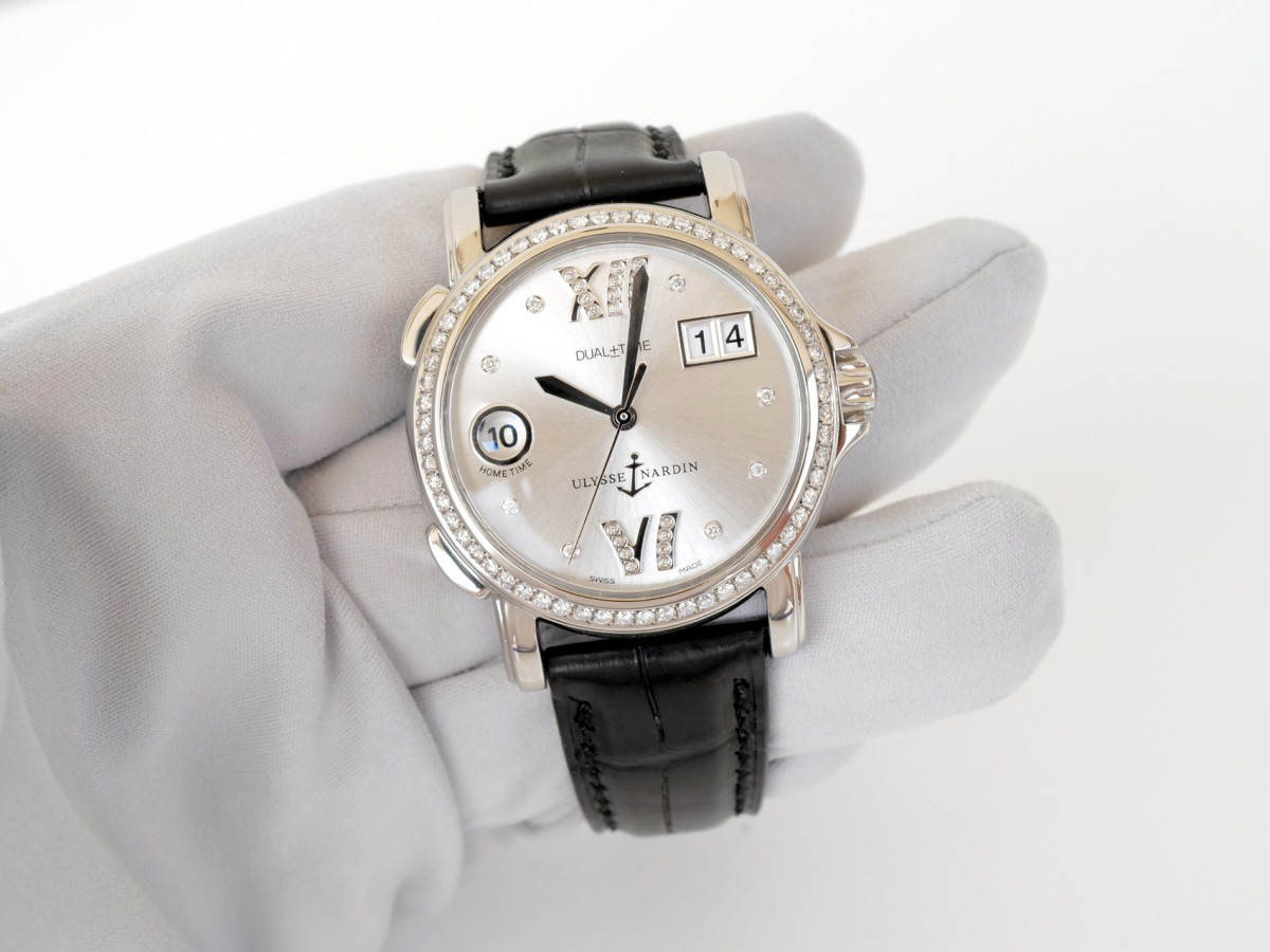 Ulysse Nardin Classic Dual Time Big Date GMT Lady Automatic Diamonds 37 watch[8]