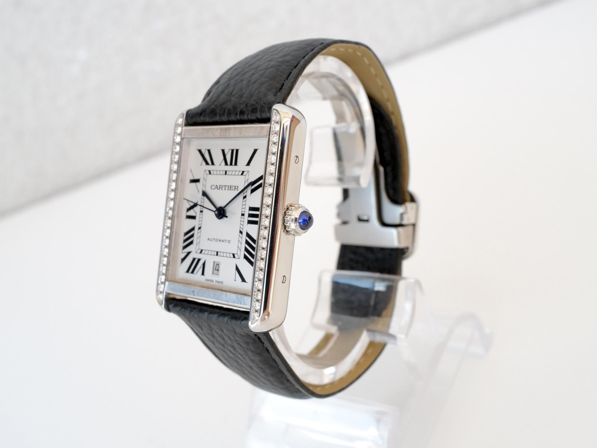 Часы Cartier Tank Solo XL White Dial Diamond Bezel Automatic[7]