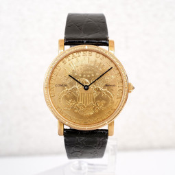Швейцарские часы Corum Coin Watch Twenty Dollar Heritage Liberty Double Eagle 22K Yellow Gold 35