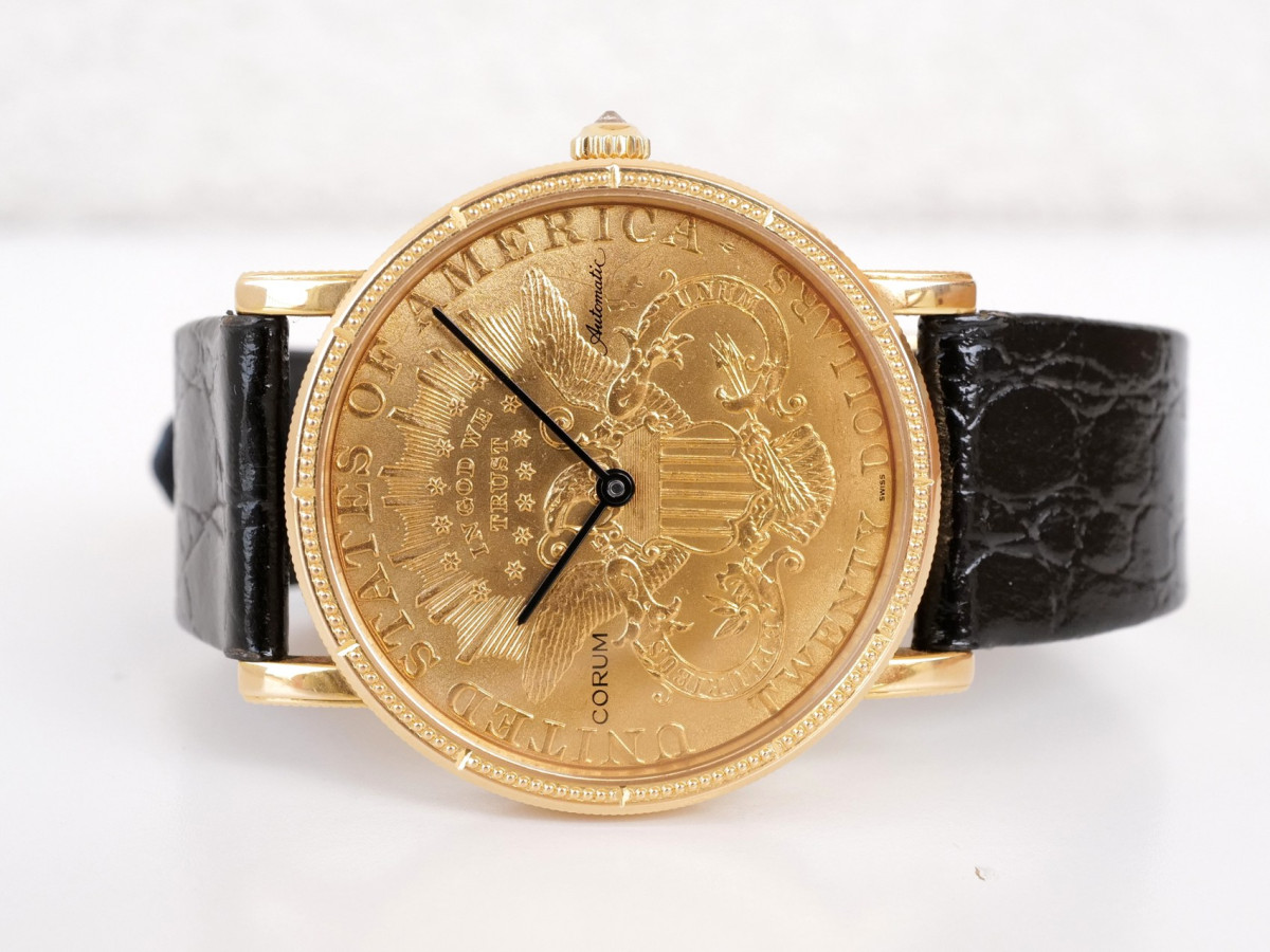 Часы Corum Coin Watch Twenty Dollar Heritage Liberty Double Eagle 22K Yellow Gold 35