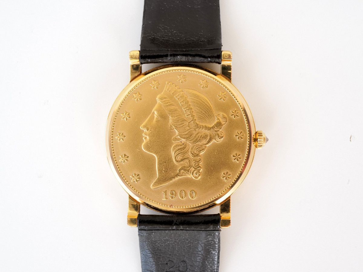 Часы Corum Coin Watch Twenty Dollar Heritage Liberty Double Eagle 22K Yellow Gold 35[3]