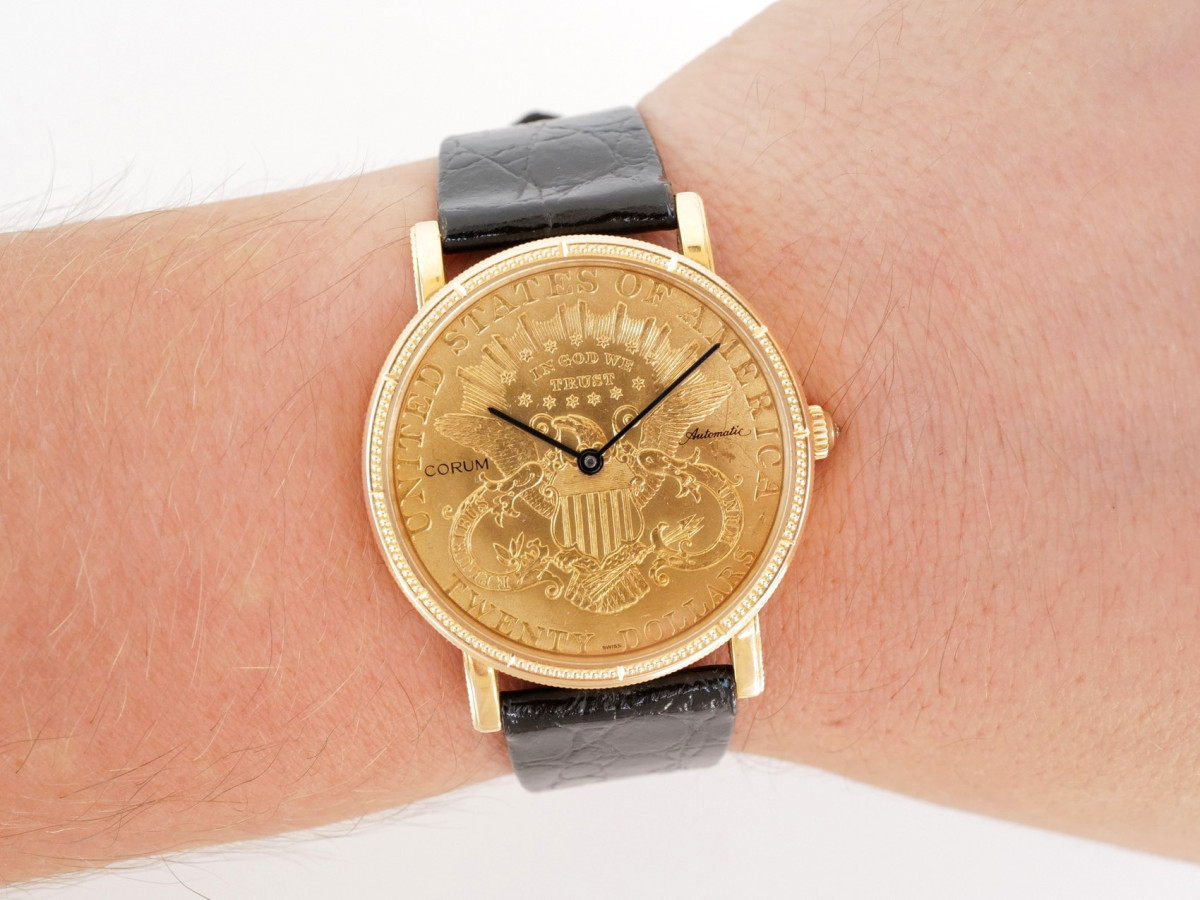 Часы Corum Coin Watch Twenty Dollar Heritage Liberty Double Eagle 22K Yellow Gold 35[5]