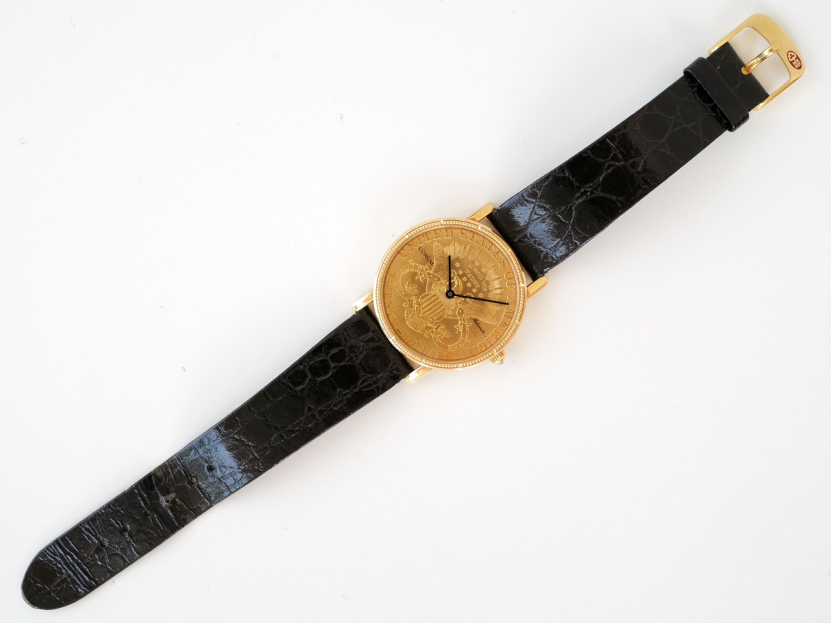 Часы Corum Coin Watch Twenty Dollar Heritage Liberty Double Eagle 22K Yellow Gold 35[9]