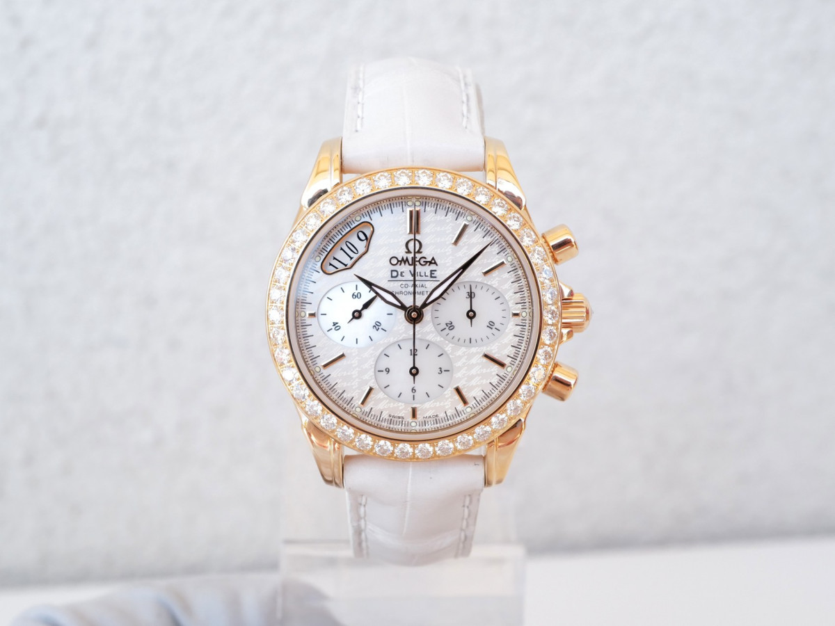 Купить часы Omega De Ville Co-Axial Chronograph MOP Dial Diamonds 18K Rose Gold 35