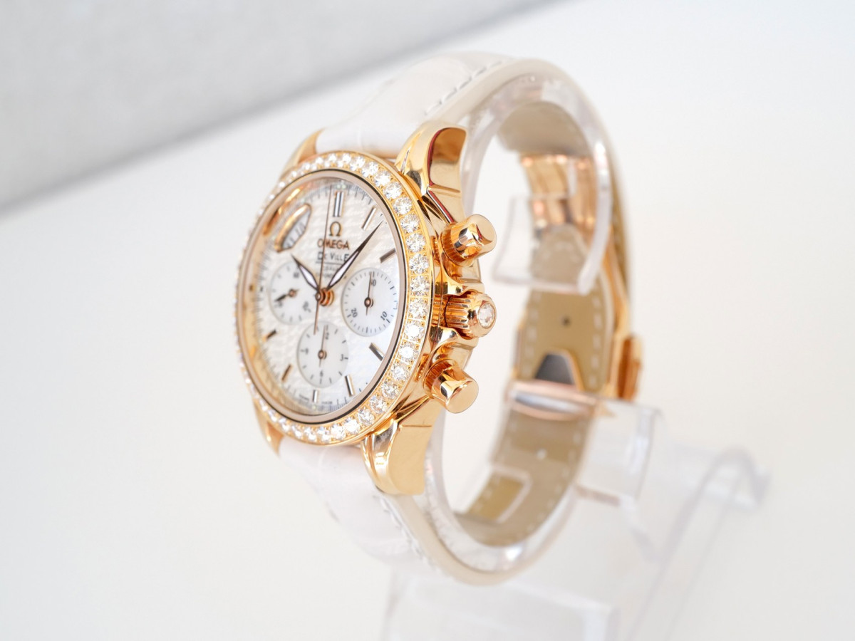 Часы Omega De Ville Co-Axial Chronograph MOP Dial Diamonds 18K Rose Gold 35[7]