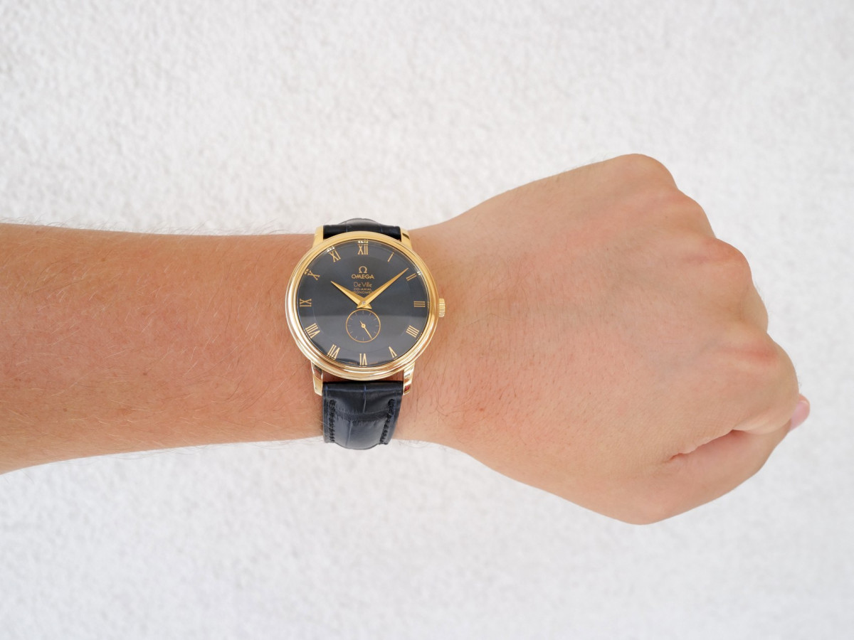 Часы Omega De Ville Prestige 18K Yellow Gold Blue Dial 39[4]