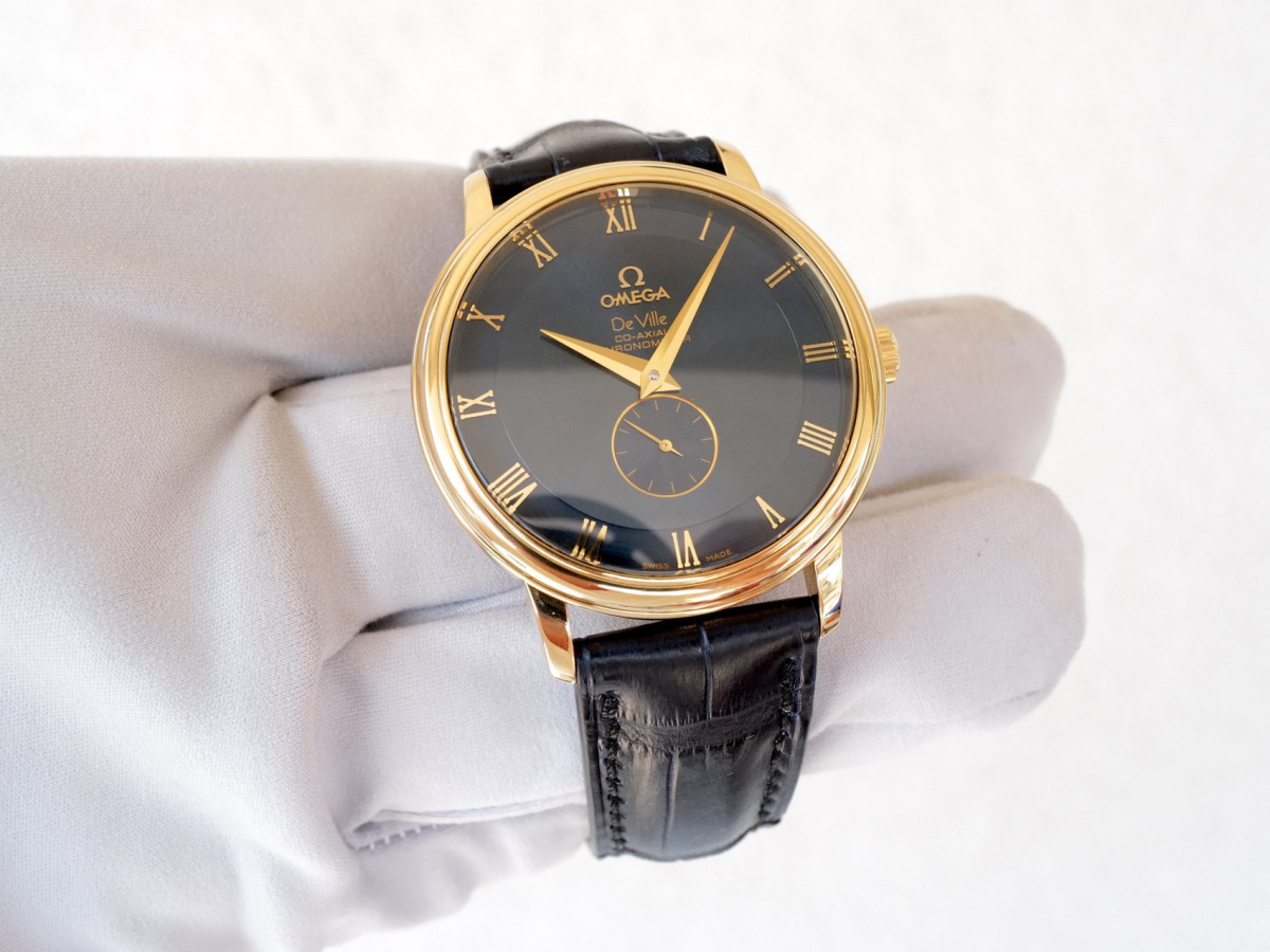 Часы Omega De Ville Prestige 18K Yellow Gold Blue Dial 39[8]