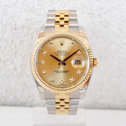 Швейцарський годинник Rolex Datejust 36 Jubilee Steel 18K Yellow Gold Champagne Diamond Dial