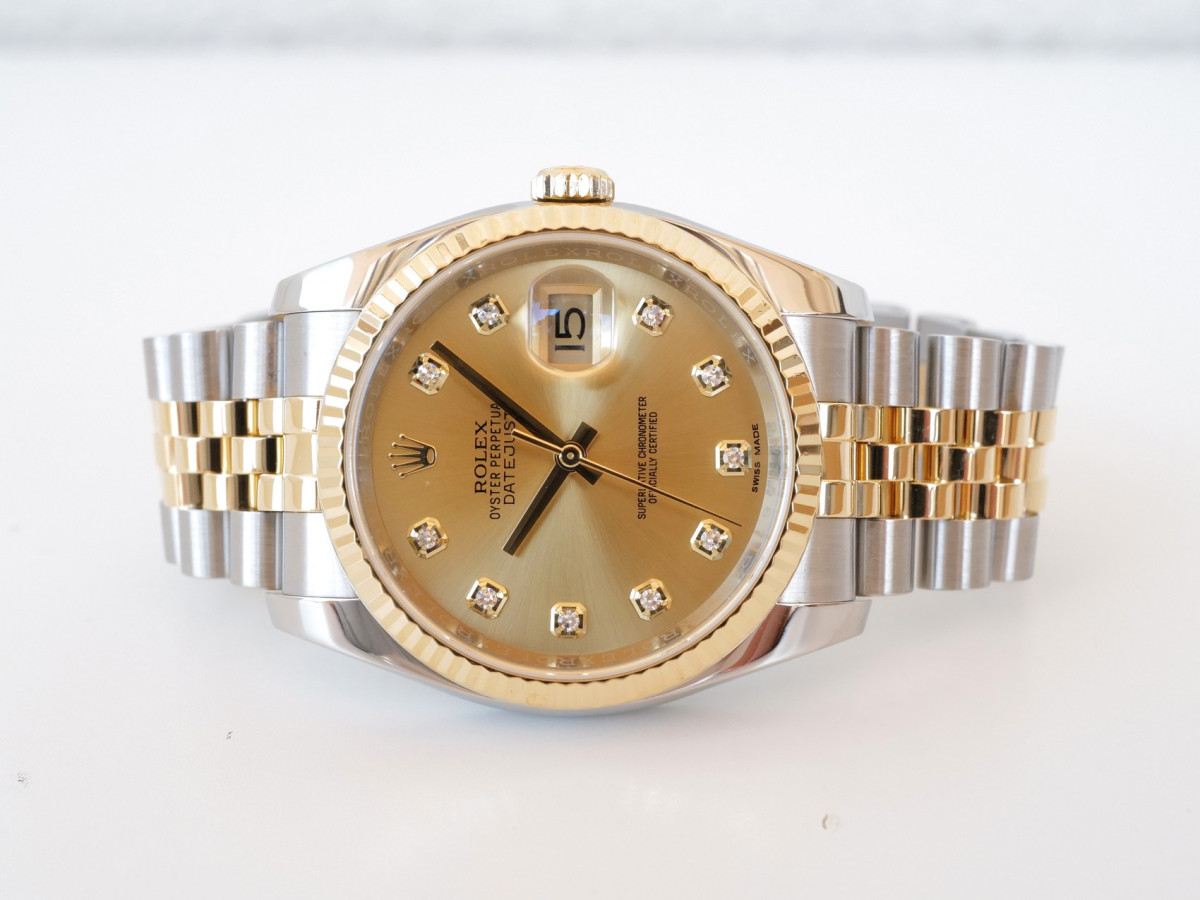 Годинник Rolex Datejust 36 Jubilee Steel 18K Yellow Gold Champagne Diamond Dial
