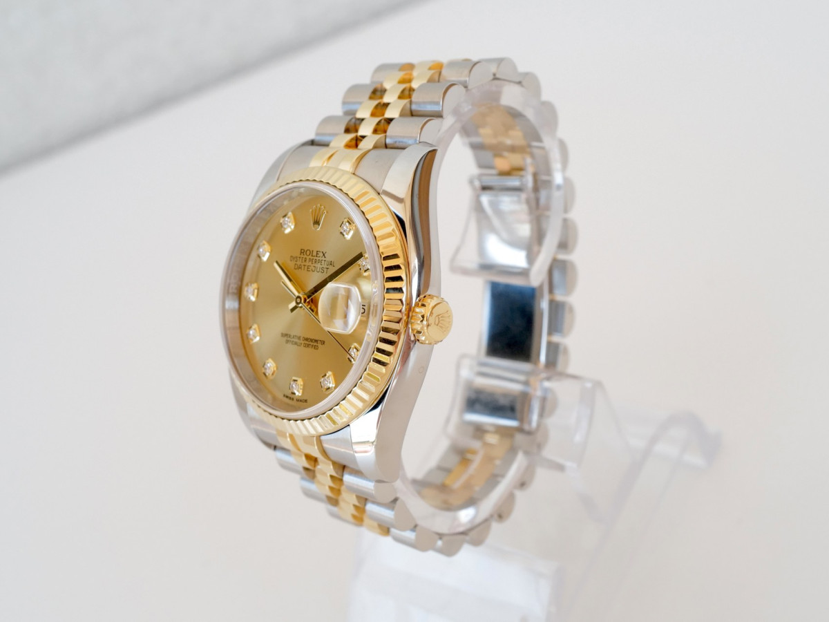 Годинник Rolex Datejust 36 Jubilee Steel 18K Yellow Gold Champagne Diamond Dial[7]