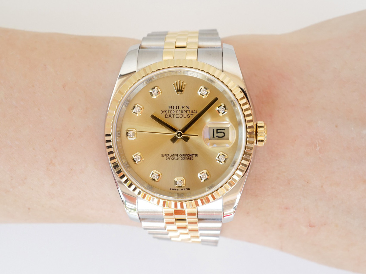 Годинник Rolex Datejust 36 Jubilee Steel 18K Yellow Gold Champagne Diamond Dial[5]