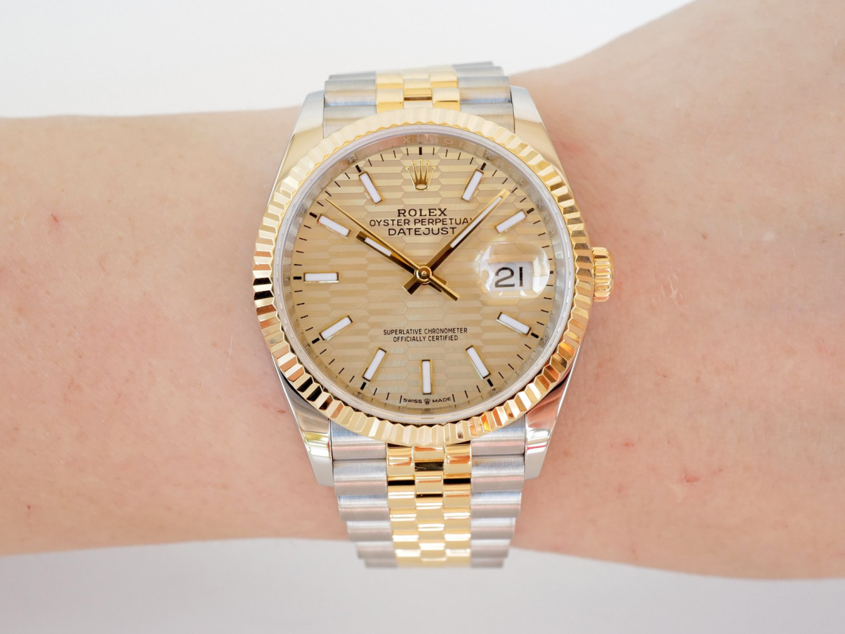Годинник Rolex Datejust 36 Jubilee Steel 18K Yellow Gold Champagne Motif Dial[5]
