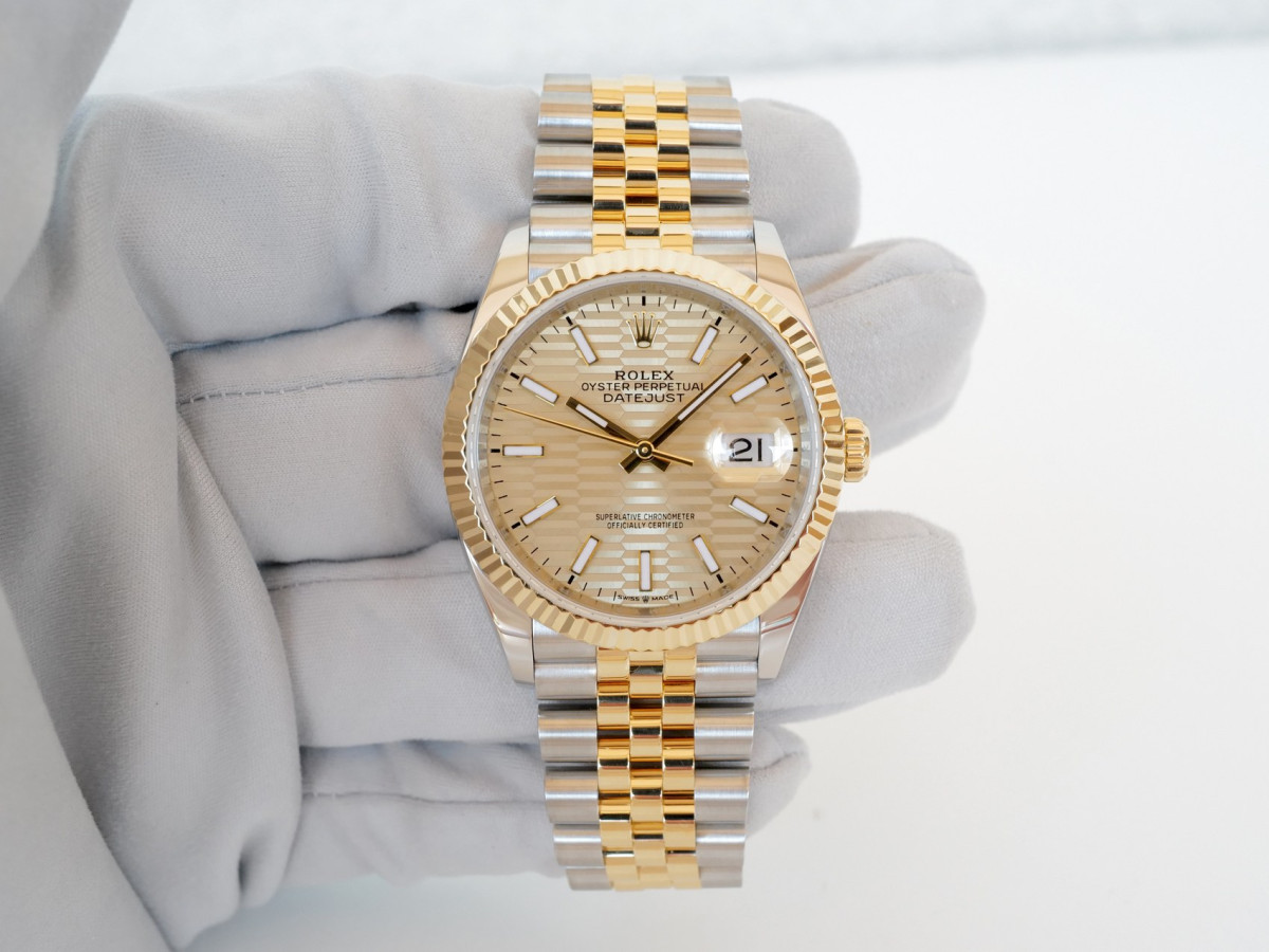 Годинник Rolex Datejust 36 Jubilee Steel 18K Yellow Gold Champagne Motif Dial[8]