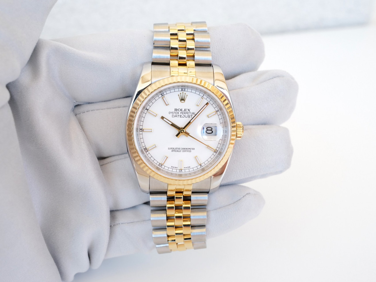 Часы Rolex Datejust 36 Jubilee Steel 18K Yellow Gold White Dial[8]